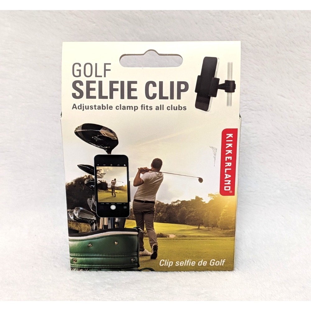 Kikkerland Golf Selfie Clip Adjustable Mount Fits All Golf Clubs - Black